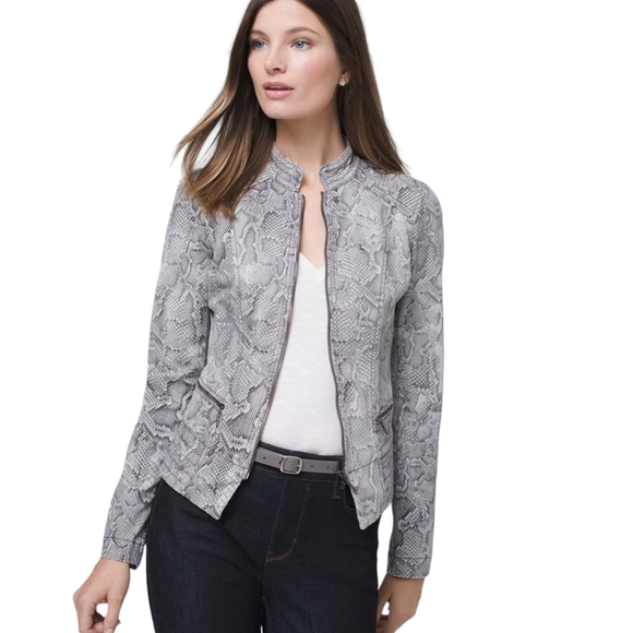 White House Black Market Jackets & Blazers - White House Black Market Snake Moto Jacket Sz 12 NWT